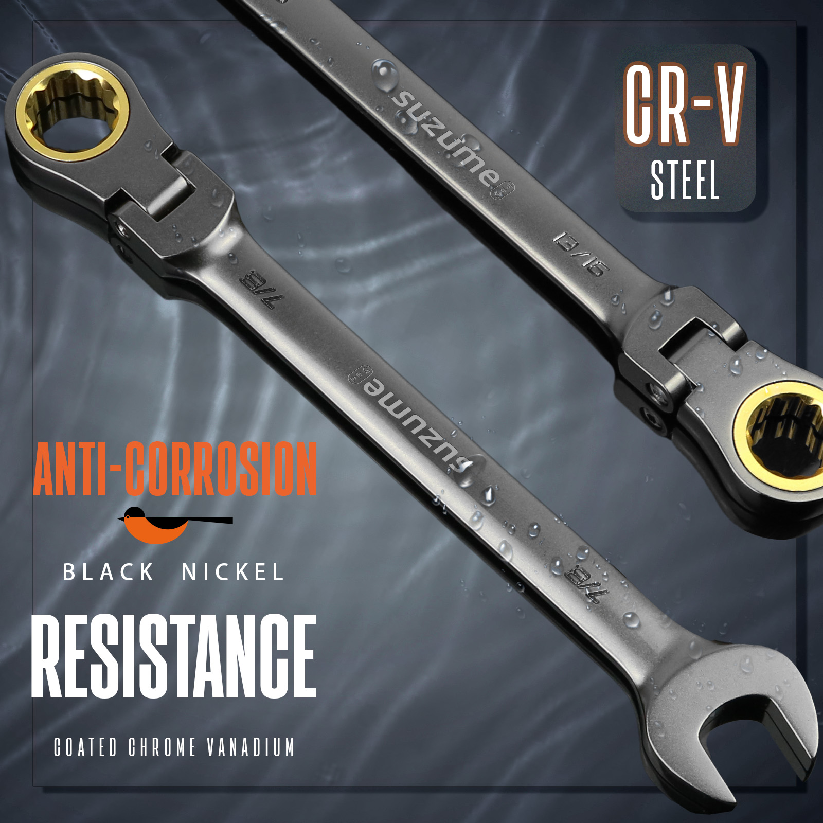 Flex Head Ratcheting Wrench Set[SAE]