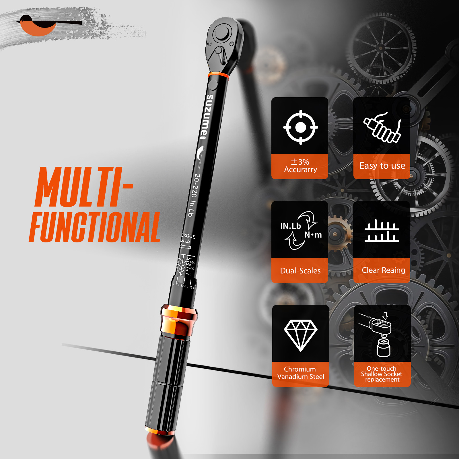 1/4 Torque Wrench[20-220 IN.LB]