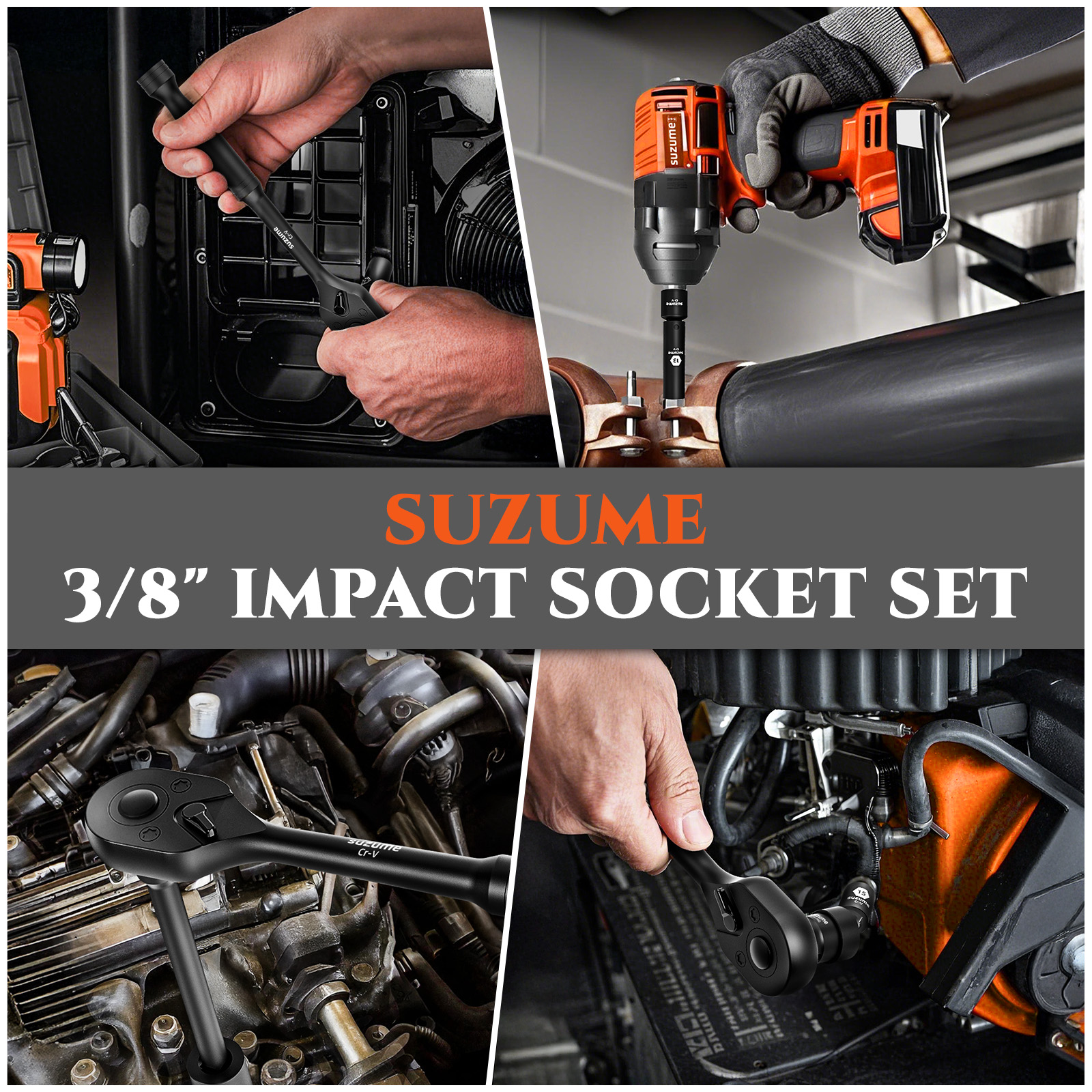 3/8" Drive Impact Socket Set