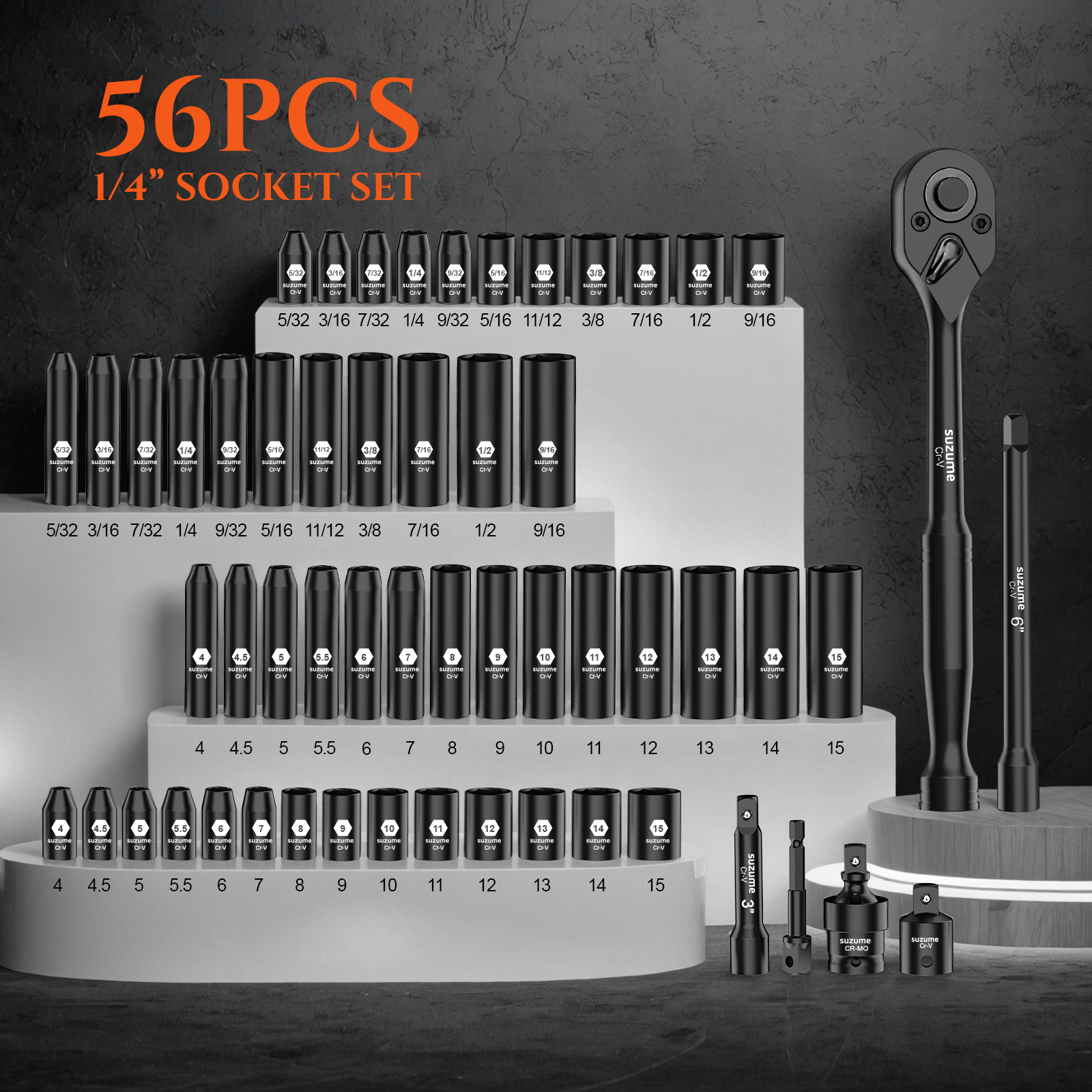 1/4" Drive Impact Socket Set