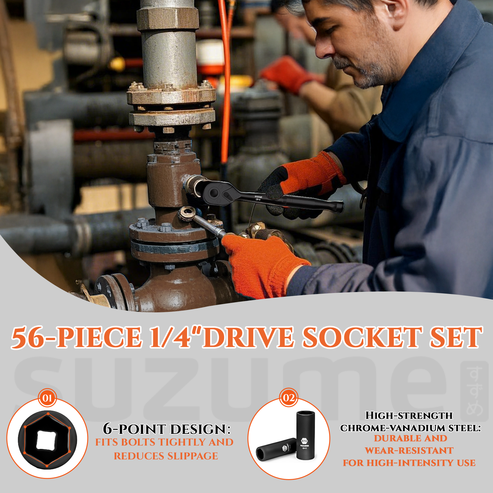 1/4" Drive Impact Socket Set