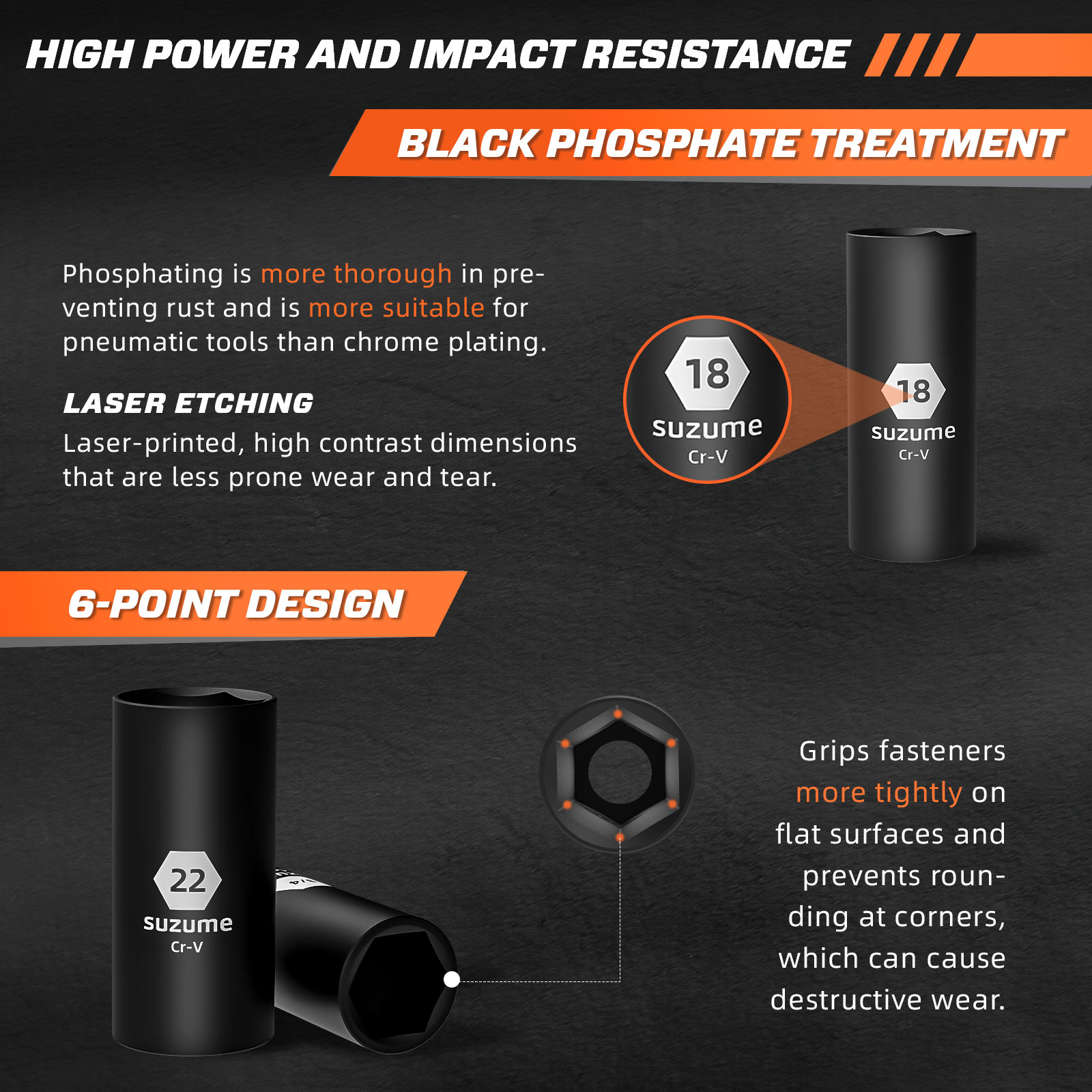 3/8" Drive Impact Socket Set