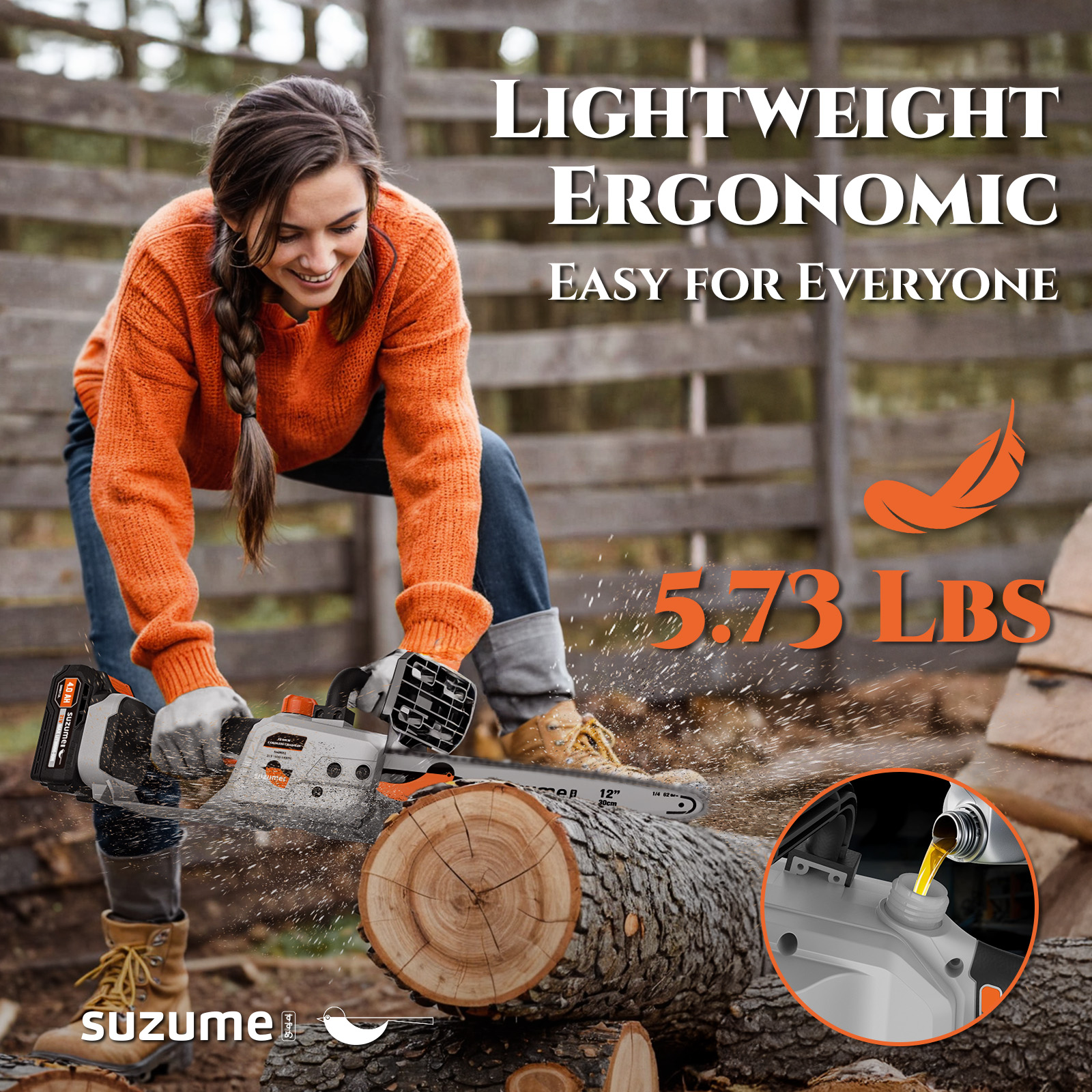 SUZUME 12” Power Chainsaw