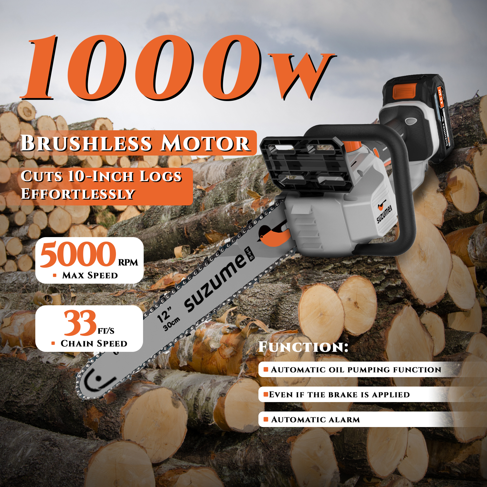 SUZUME 12” Power Chainsaw